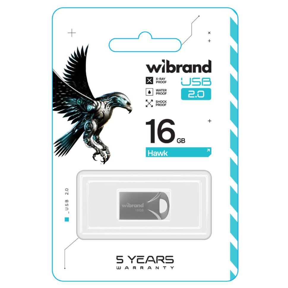 USB флеш 16Gb Wibrand Hawk 2.0 Silver USB флеш 16Gb Wibrand Hawk 2.0 Silver