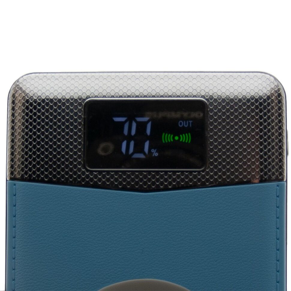 Power Bank з бездротовою зарядкою QI-08 15000 БЛАКИТНИЙ