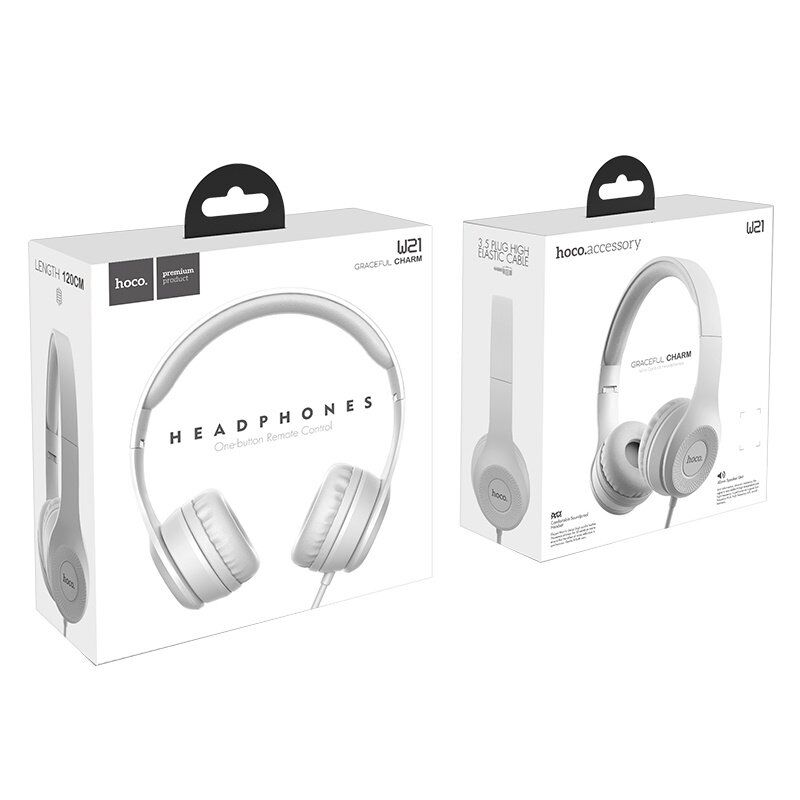 Дротові навушники HOCO W21, сірий Дротові навушники HOCO W21, сірий