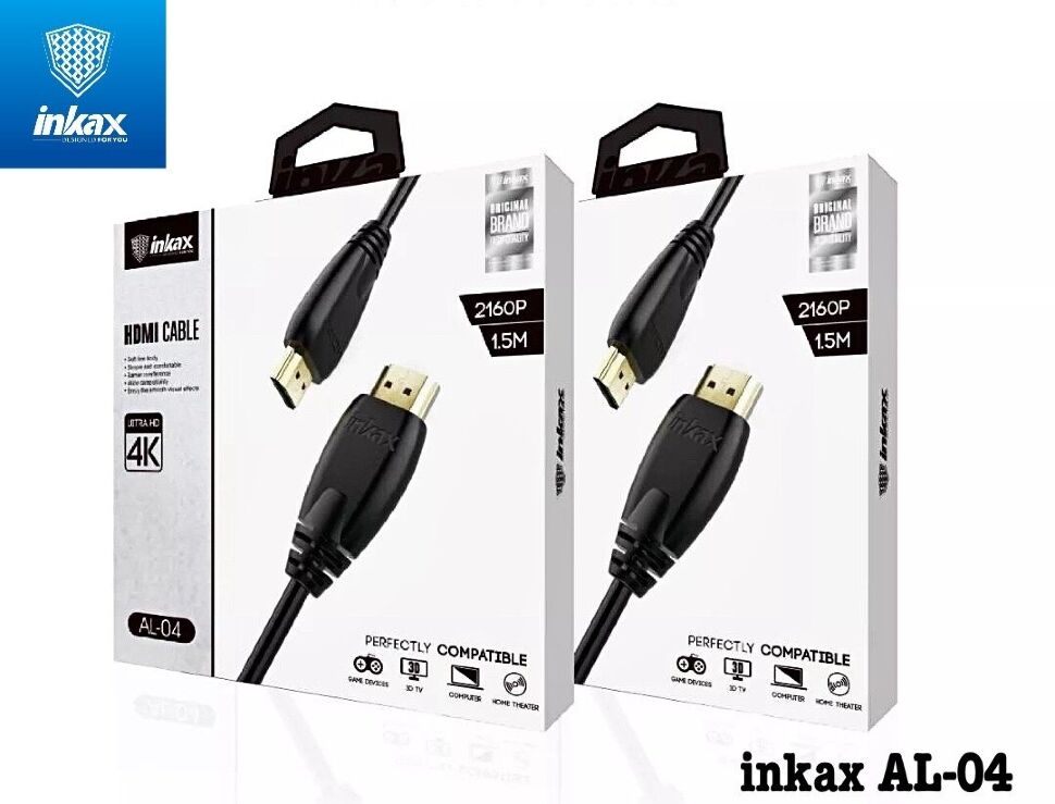 Кабель HDMI INKAX AL-04 1,50 метра 4K чорний Кабель HDMI INKAX AL-04 1,50 метра 4K чорний