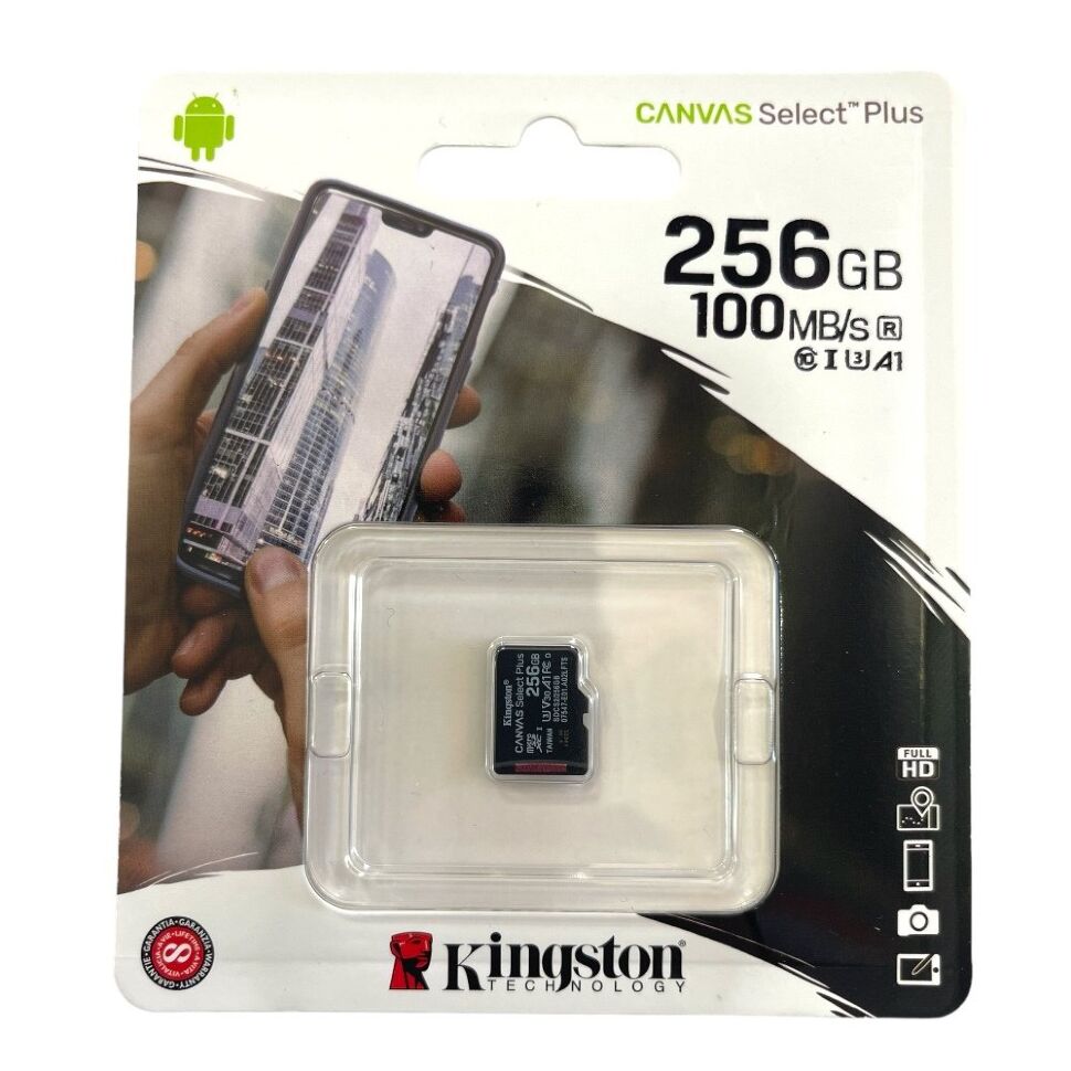 Карта пам'яті microSDXC (UHS-1) Kingston Canvas Select Plus 256Gb class 10 А1 (R-100MB/s) Карта пам'яті microSDXC (UHS-1) Kingston Canvas Select Plus 256Gb class 10 А1 (R-100MB/s)