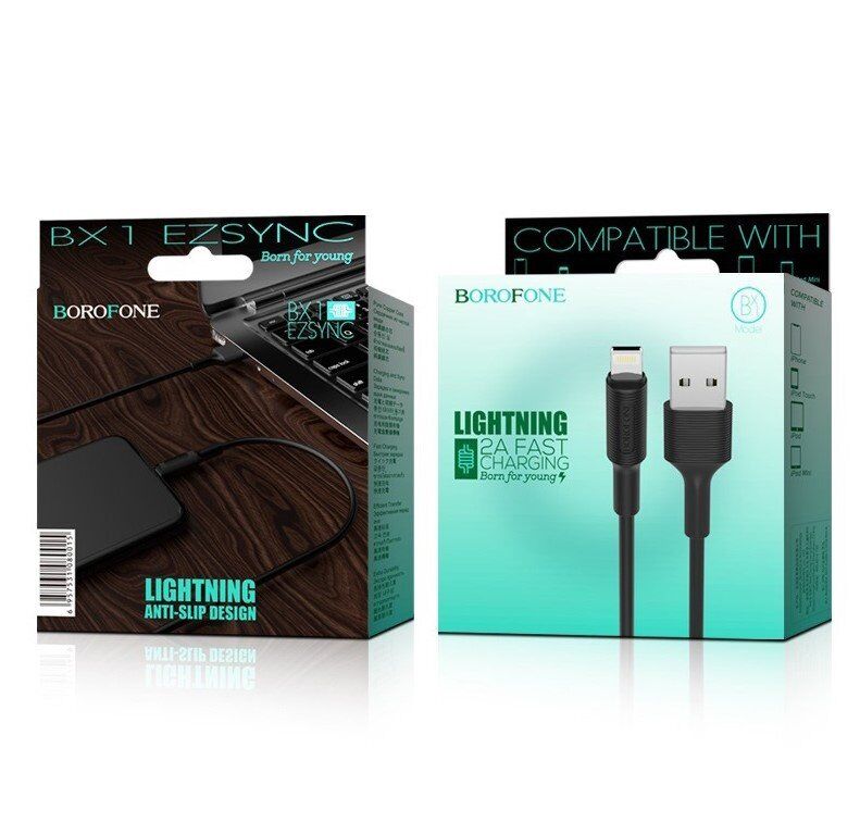 USB кабель BOROFONE BX1 EzSync USB - Lightning 2A USB кабель BOROFONE BX1 EzSync USB - Lightning 2A