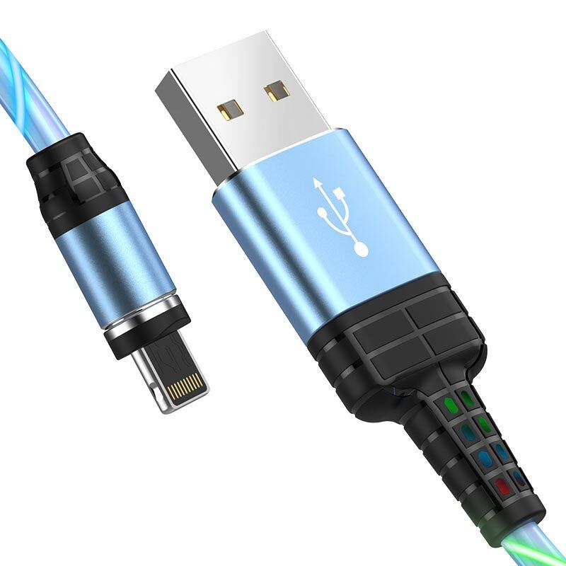 USB кабель HOCO U90 магнiтний USB - Lightning 1M, блакитний USB кабель HOCO U90 магнiтний USB - Lightning 1M, блакитний