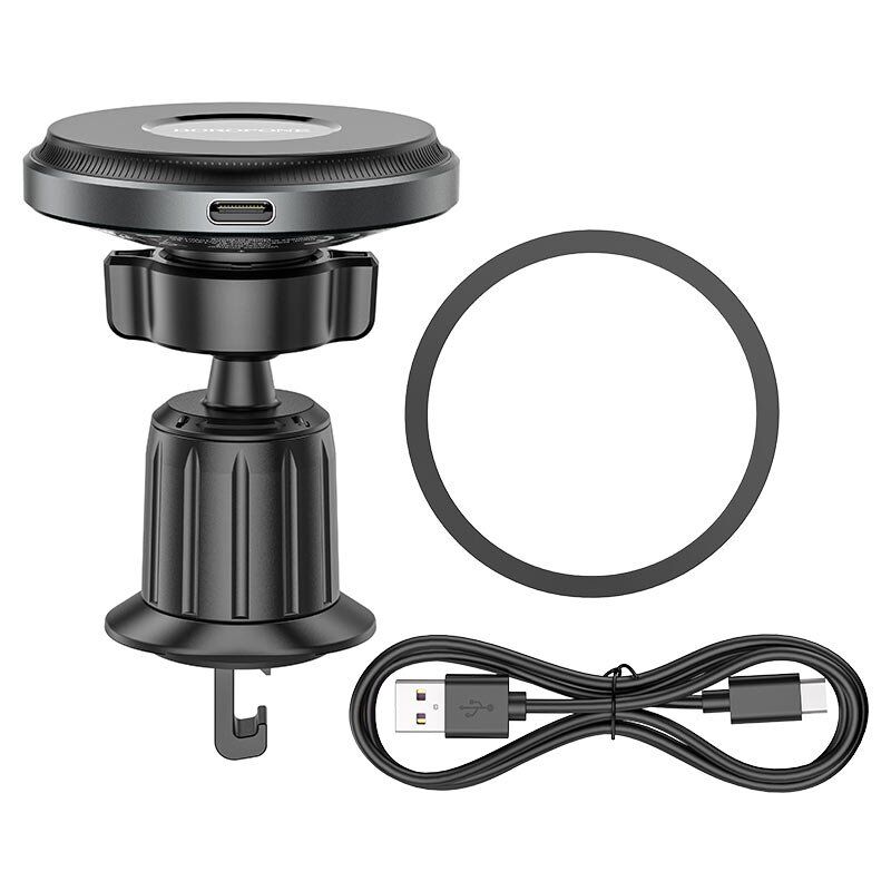 Автомобільний тримач BOROFONE BH202 magnetic 15W бездротова швидка зарядка - повітряна решітка Автомобільний тримач BOROFONE BH202 magnetic 15W бездротова швидка зарядка - повітряна решітка