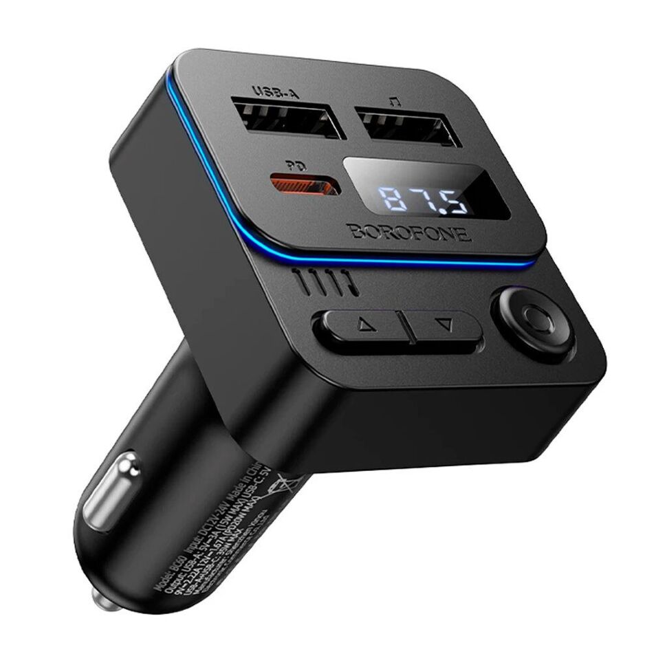 FM Модулятор BOROFONE BC60 Bluetooth / гучномовець, чорний FM Модулятор BOROFONE BC60 Bluetooth / гучномовець, чорний