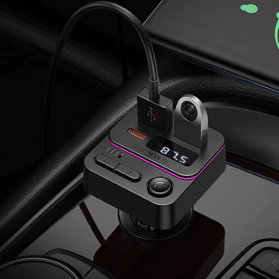 FM Модулятор BOROFONE BC60 Bluetooth / гучномовець, чорний FM Модулятор BOROFONE BC60 Bluetooth / гучномовець, чорний