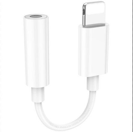 Аудіо-конвертор HOCO LS34 Original Lightning (папа) - 3,5 мм (мама), 8 см, білий