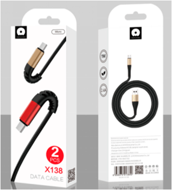 Кабель USB WUW X140 USB - Type-C 2,4A (2 кабелі в упаковці) (70) Кабель USB WUW X140 USB - Type-C 2,4A (2 кабелі в упаковці) (70)
