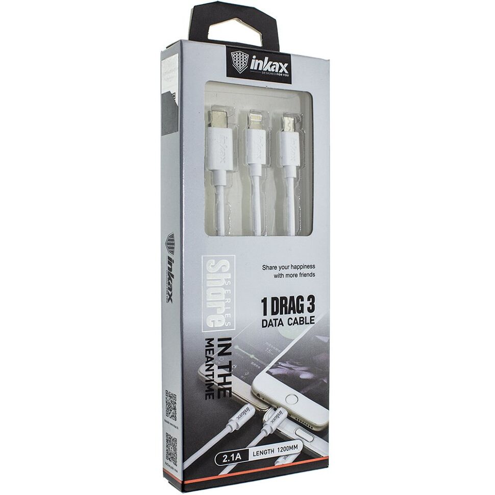 Кабель USB INKAX CK-38 3В1 MIC-IP-TYPE 1.20 метр Кабель USB INKAX CK-38 3В1 MIC-IP-TYPE 1.20 метр