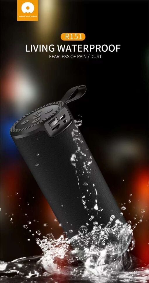 Портативна колонка WUW R151 з лігтариком, чорний Портативна колонка WUW R151 з лігтариком, чорний