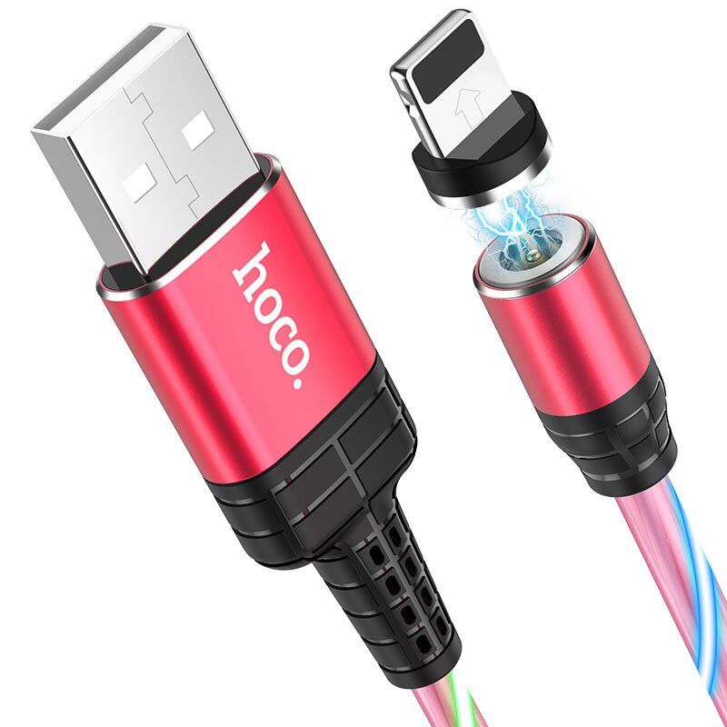 USB кабель HOCO U90 магнiтний USB - Lightning 1M, червоний USB кабель HOCO U90 магнiтний USB - Lightning 1M, червоний