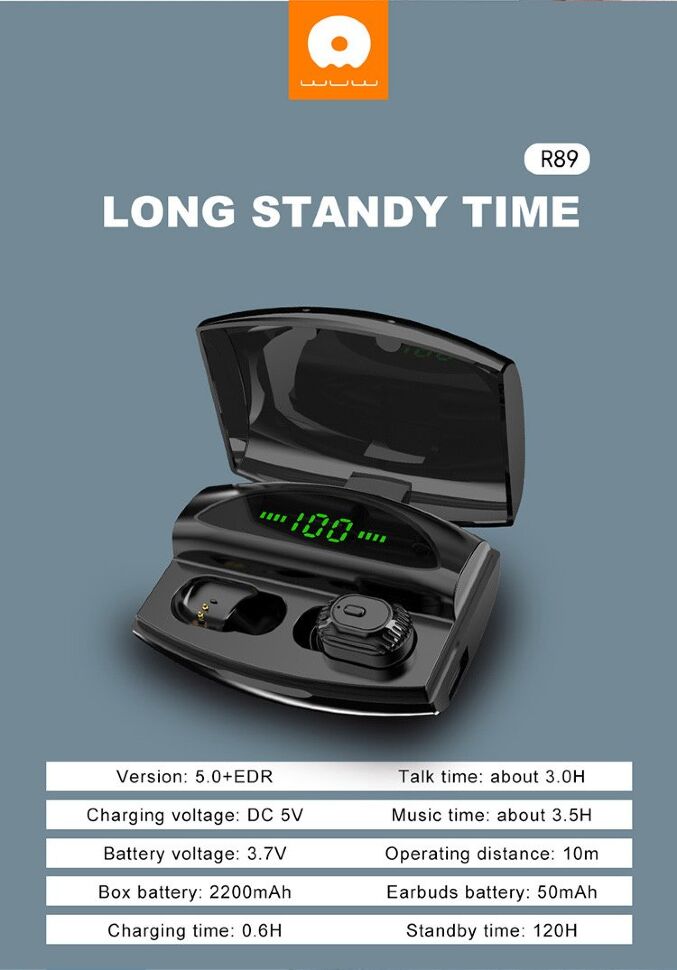 Бездротові навушники WUW R89 TWS Wireless earbuds + POWER BANK Бездротові навушники WUW R89 TWS Wireless earbuds + POWER BANK