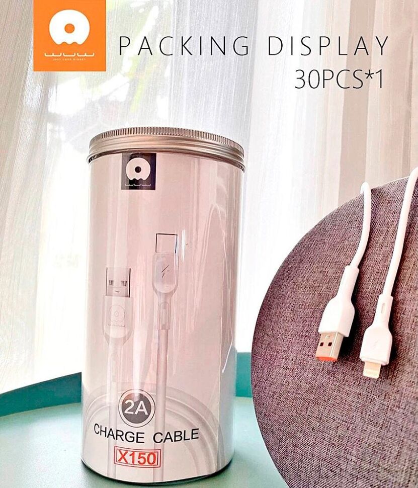 Кабель USB WUW X150 USB - Lightning 2A 30штук = 1 колба Кабель USB WUW X150 USB - Lightning 2A 30штук = 1 колба