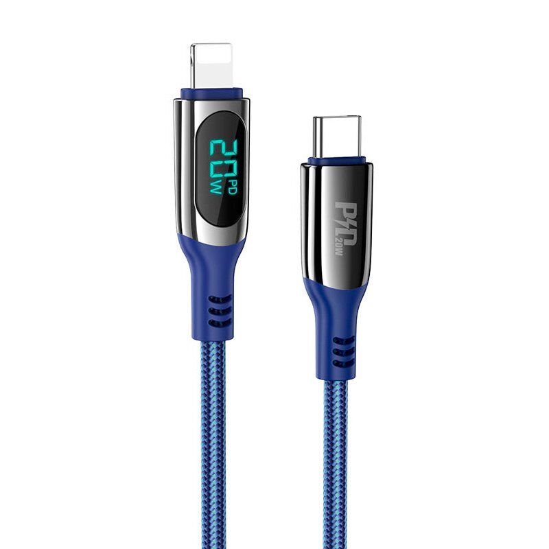 USB-C кабель HOCO S51 Type-C - Lightning 1.2M синiй USB-C кабель HOCO S51 Type-C - Lightning 1.2M синiй