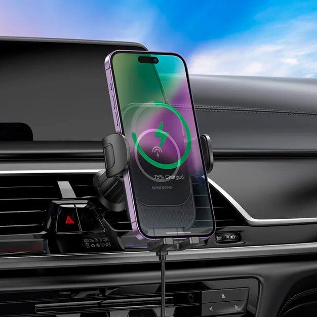 Автомобільний тримач BOROFONE BH204 Blue Charm бездротова швидка зарядка - повітряна решітка Автомобільний тримач BOROFONE BH204 Blue Charm бездротова швидка зарядка - повітряна решітка