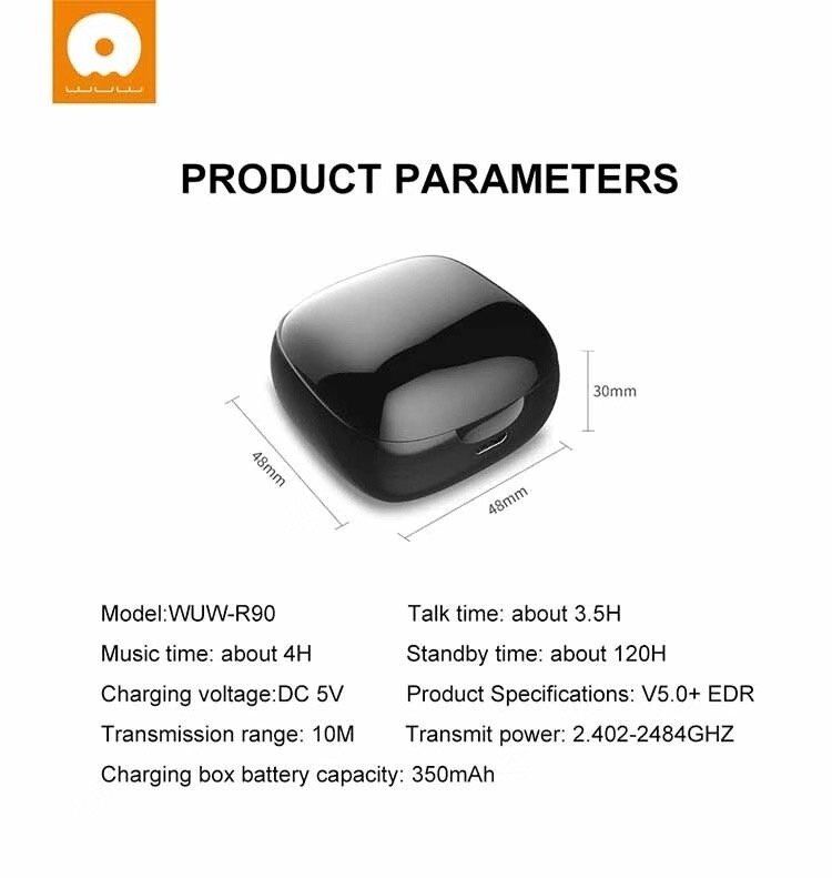 Бездротові навушники WUW R90 TWS Wireless earbuds Бездротові навушники WUW R90 TWS Wireless earbuds