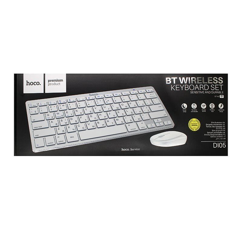 Бездротовий комплект клавіатура + миша HOCO DI05 (Eng/UA/Ru), білий