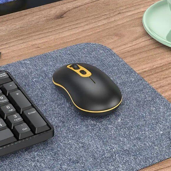 Мишка бездротова HOCO GM21, чорно-жовтий Мишка бездротова HOCO GM21, чорно-жовтий