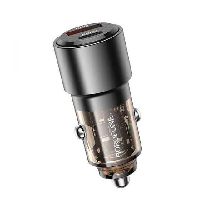 Автомобільний зарядний пристрій BOROFONE BZ20A Smart 83W dual port PD65W+QC3.0 car charger Автомобільний зарядний пристрій BOROFONE BZ20A Smart 83W dual port PD65W+QC3.0 car charger
