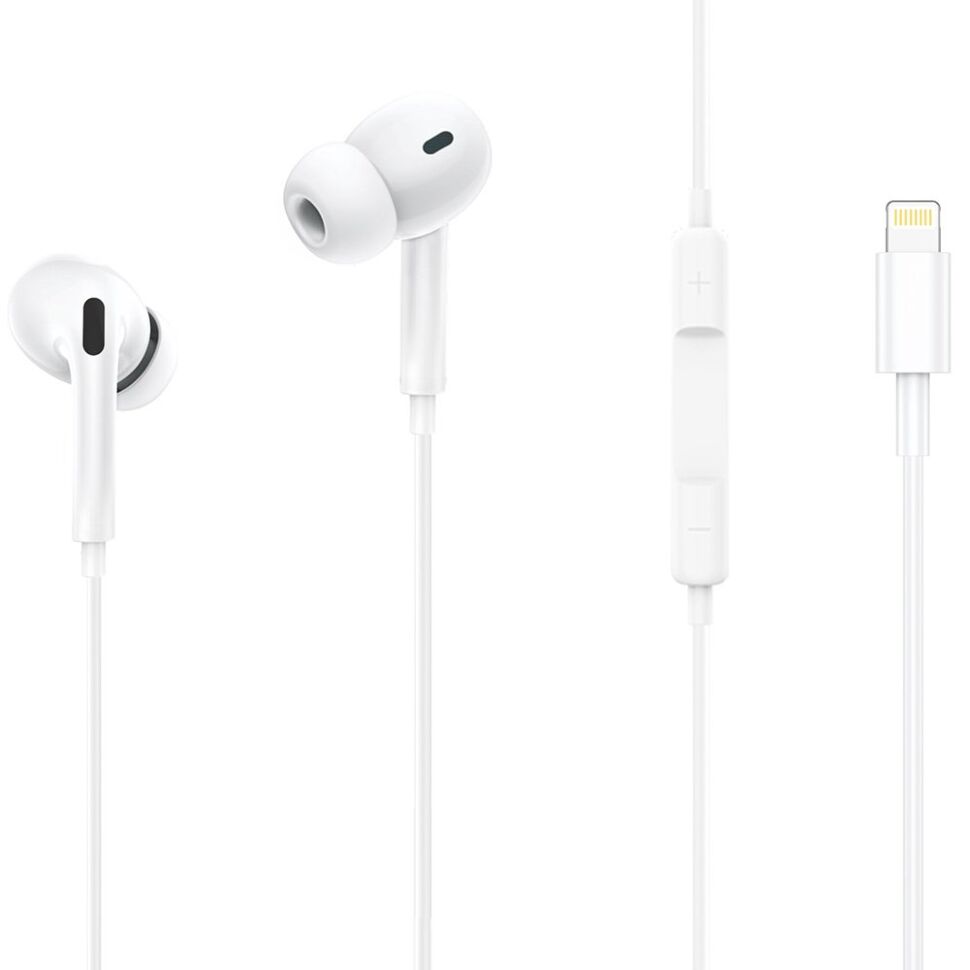 Дротові навушники INKAX AE-03 LIGHTNING, білий Дротові навушники INKAX AE-03 LIGHTNING, білий