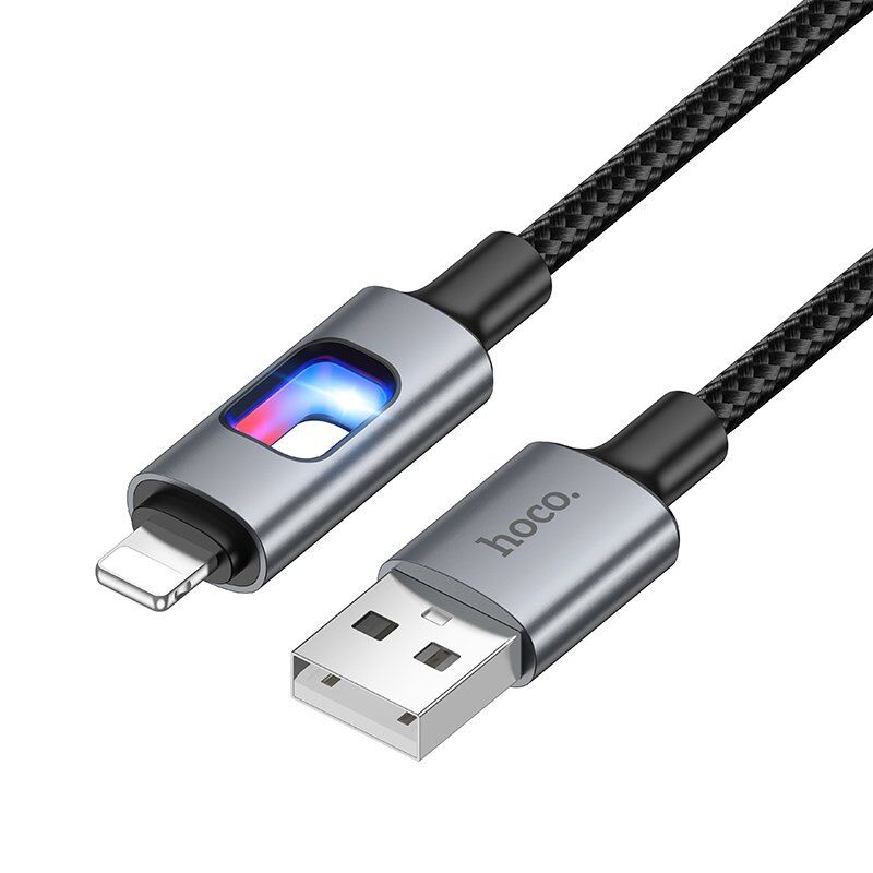 Кабель HOCO U144 (USB-A to Lightning), 27 Вт PD, довжина 1,2 м, чорний