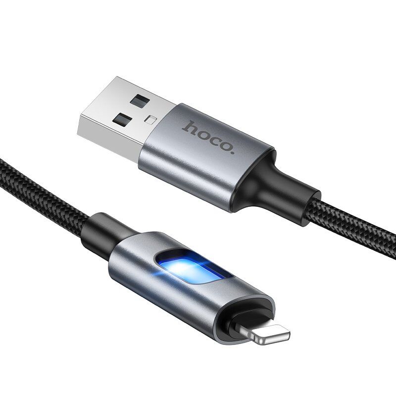 Кабель HOCO U144 (USB-A to Lightning), 27 Вт PD, довжина 1,2 м, чорний