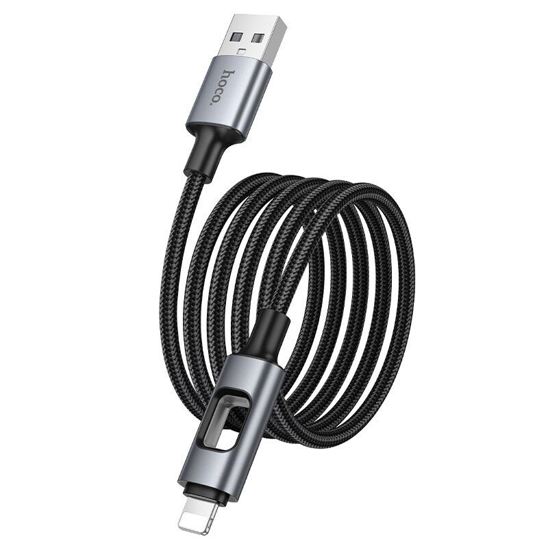 Кабель HOCO U144 (USB-A to Lightning), 27 Вт PD, довжина 1,2 м, чорний