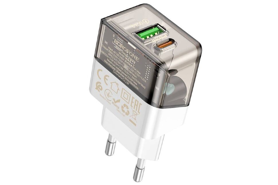 Мережевий зарядний пристрій BOROFONE BA80A Scenery PD20W+QC3.0 charger(EU) Мережевий зарядний пристрій BOROFONE BA80A Scenery PD20W+QC3.0 charger(EU)