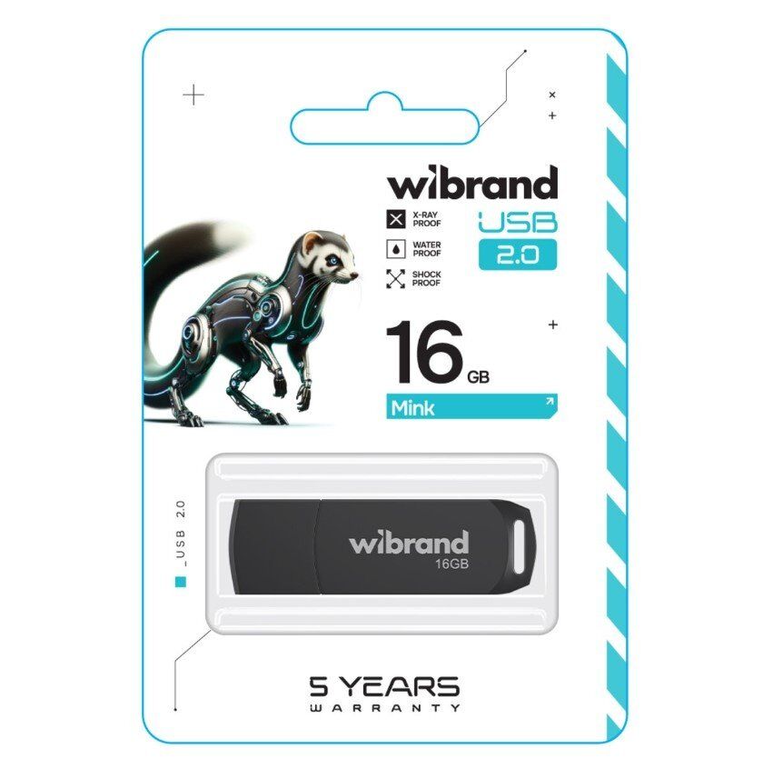 USB флеш 16Gb Wibrand MINK USB 2.0 BLACK USB флеш 16Gb Wibrand MINK USB 2.0 BLACK