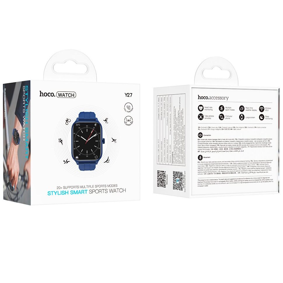 Годинник HOCO Y27 Smart sports watch (call version), синій