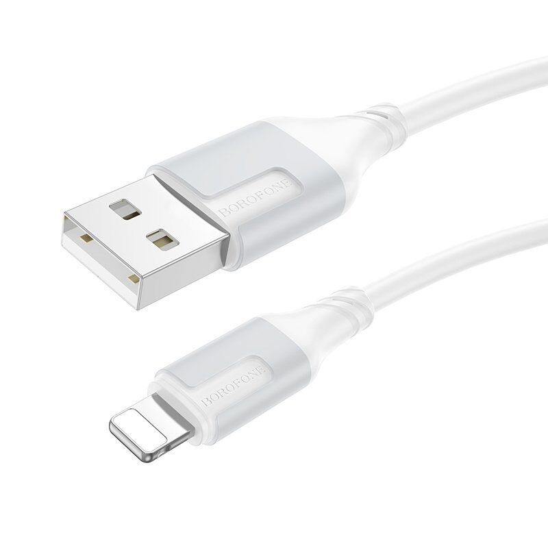 USB кабель BOROFONE BX101 USB - Lightning, 2.4A, 1 метр, білий