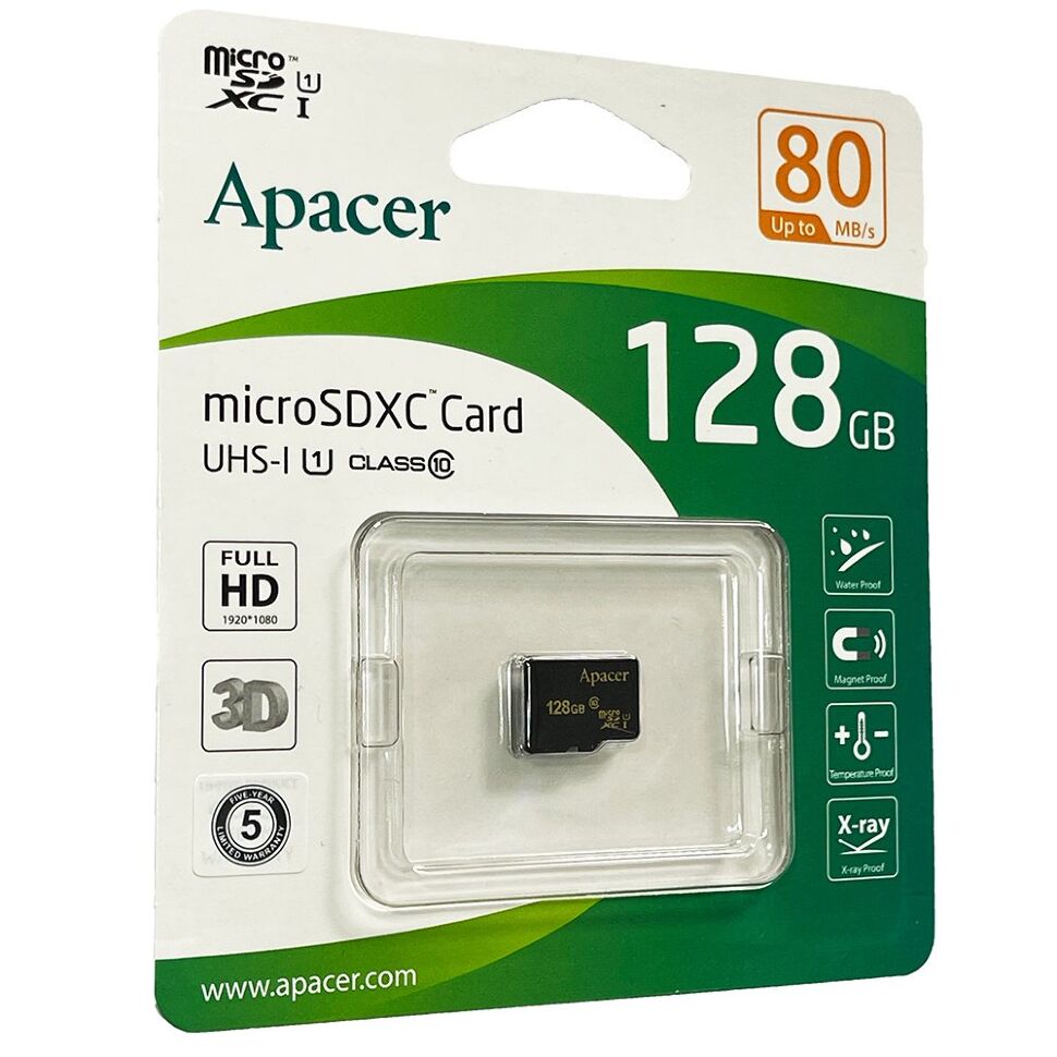 Карта пам'яті micro 128Gb Apacer SDHC (UHS-1) class 10 Карта пам'яті micro 128Gb Apacer SDHC (UHS-1) class 10