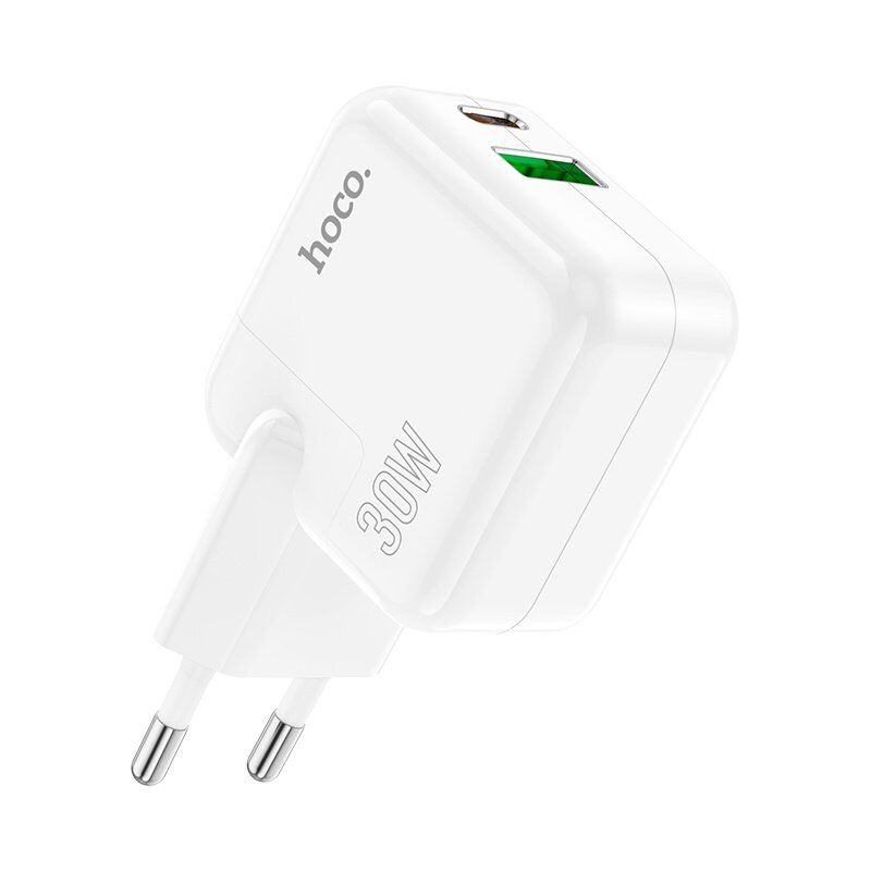 Мережевий зарядний пристрій HOCO C111A TYPE-C PD 30W + QC3.0, БІЛИЙ