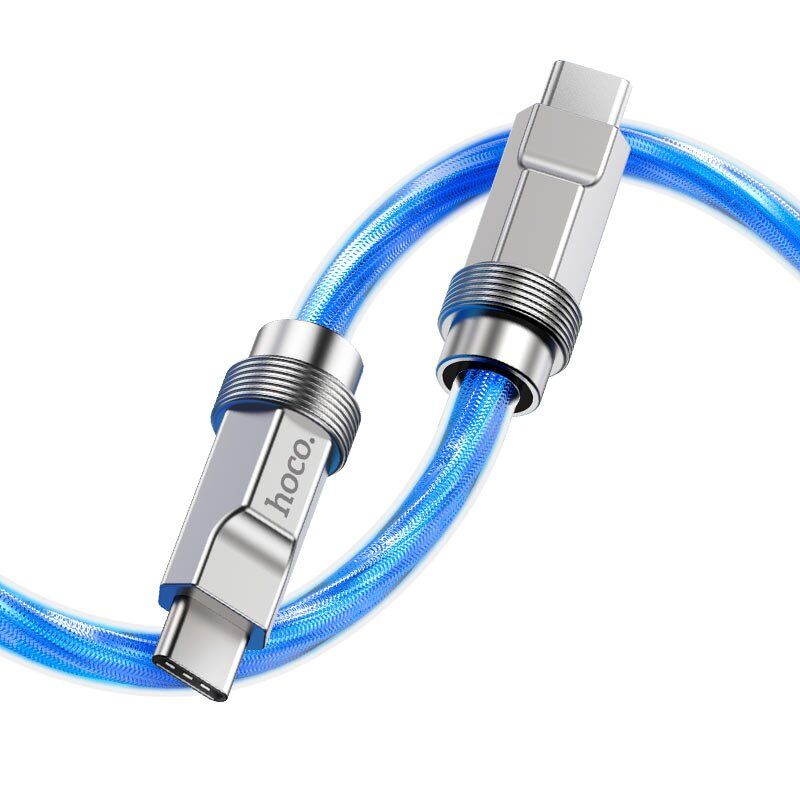 USB-C кабель HOCO U113 100W Type-C - Type-C синiй USB-C кабель HOCO U113 100W Type-C - Type-C синiй