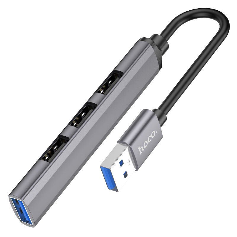 USB-хаб HOCO HB26 4В1 роз'єм USB-A (1 порт USB 3.0 + 3 порти USB 2.0) USB-хаб HOCO HB26 4В1 роз'єм USB-A (1 порт USB 3.0 + 3 порти USB 2.0)