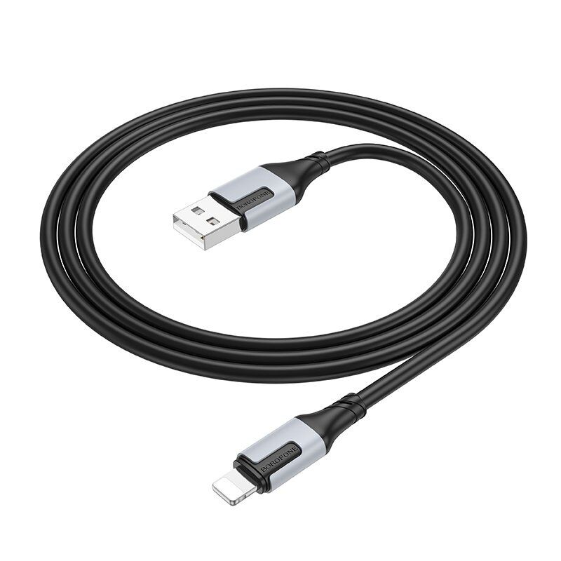 USB кабель BOROFONE BX101 USB - Lightning, 2.4A, 1 метр, чорний