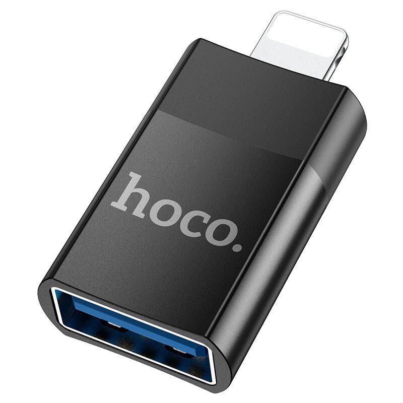Адаптер HOCO UA17 OTG Lightning (папа) - USB (мама), чорний