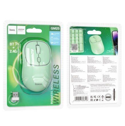 Мишка бездротова HOCO GM25 Royal dual-mode, light green Мишка бездротова HOCO GM25 Royal dual-mode, light green