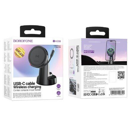Автомобільний тримач BOROFONE BH208 бездротова швидка зарядка Автомобільний тримач BOROFONE BH208 бездротова швидка зарядка