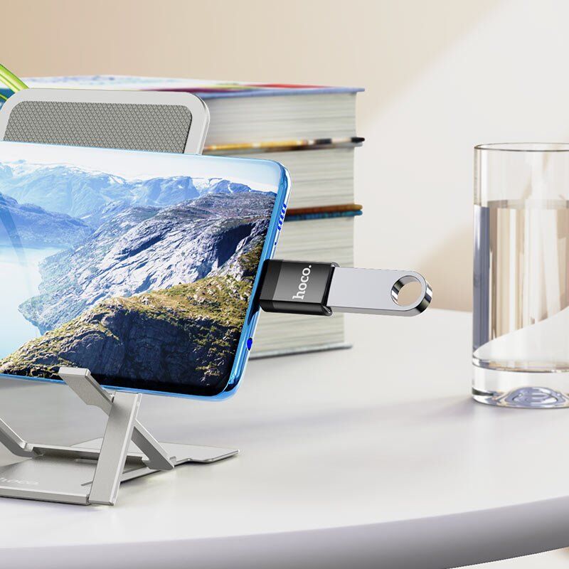 Адаптер HOCO UA17 OTG Type-C (папа) - USB 3.0 (мама), чорний