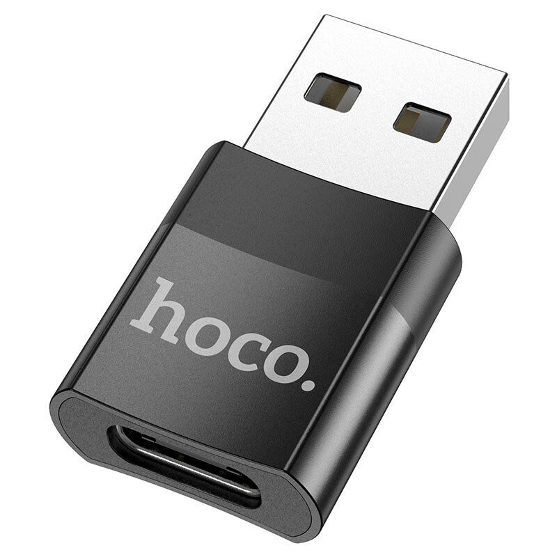 Адаптер HOCO UA17 USB 2.0 (папа) - Type-C (мама), чорний