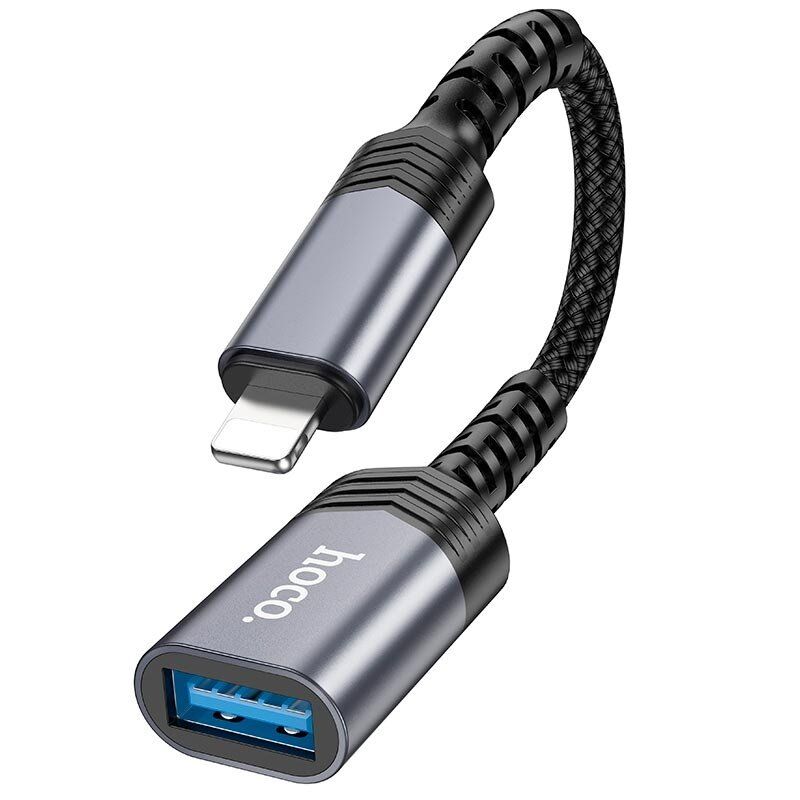 Перехідник HOCO UA24 Lightning ПАПА - USB 3.0 МАМА СIРИЙ 16.5 CM Перехідник HOCO UA24 Lightning ПАПА - USB 3.0 МАМА СIРИЙ 16.5 CM