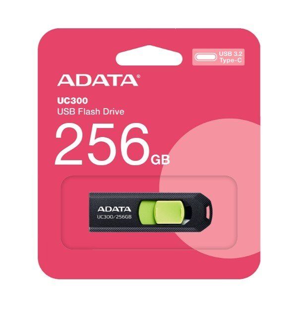 USB флеш 256GB Adata USB 3.2 Gen1 UC300 Type-C Black/Green USB флеш 256GB Adata USB 3.2 Gen1 UC300 Type-C Black/Green