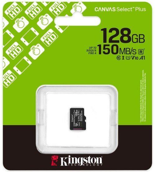 Карта пам'яті micro 128Gb Kingston Canvas Select Plus Gen3 128Gb class 10 А1 (R-150MB/s) UHS-1 Карта пам'яті micro 128Gb Kingston Canvas Select Plus Gen3 128Gb class 10 А1 (R-150MB/s) UHS-1