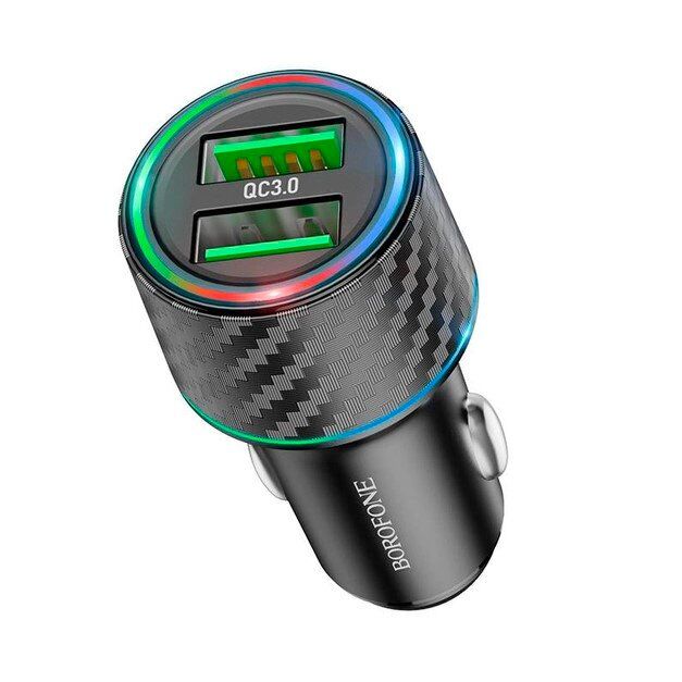 Автомобільний зарядний пристрій BOROFONE BZ21A Brilliant 36W dual port QC3.0 car charger Автомобільний зарядний пристрій BOROFONE BZ21A Brilliant 36W dual port QC3.0 car charger