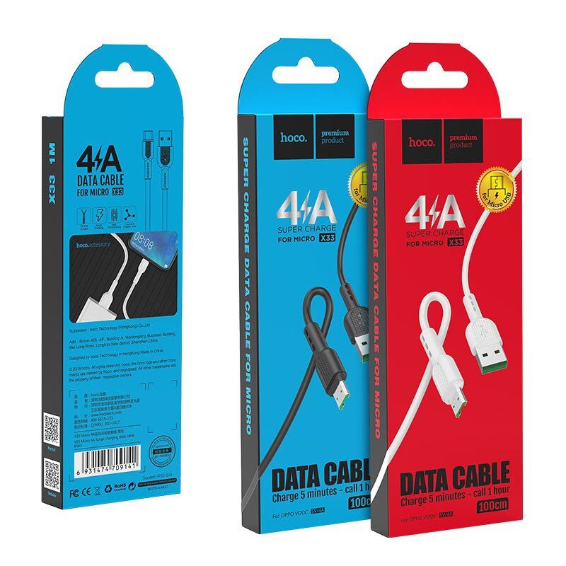USB кабель HOCO X33 4A USB - micro USB 1M ЧОРНИЙ USB кабель HOCO X33 4A USB - micro USB 1M ЧОРНИЙ