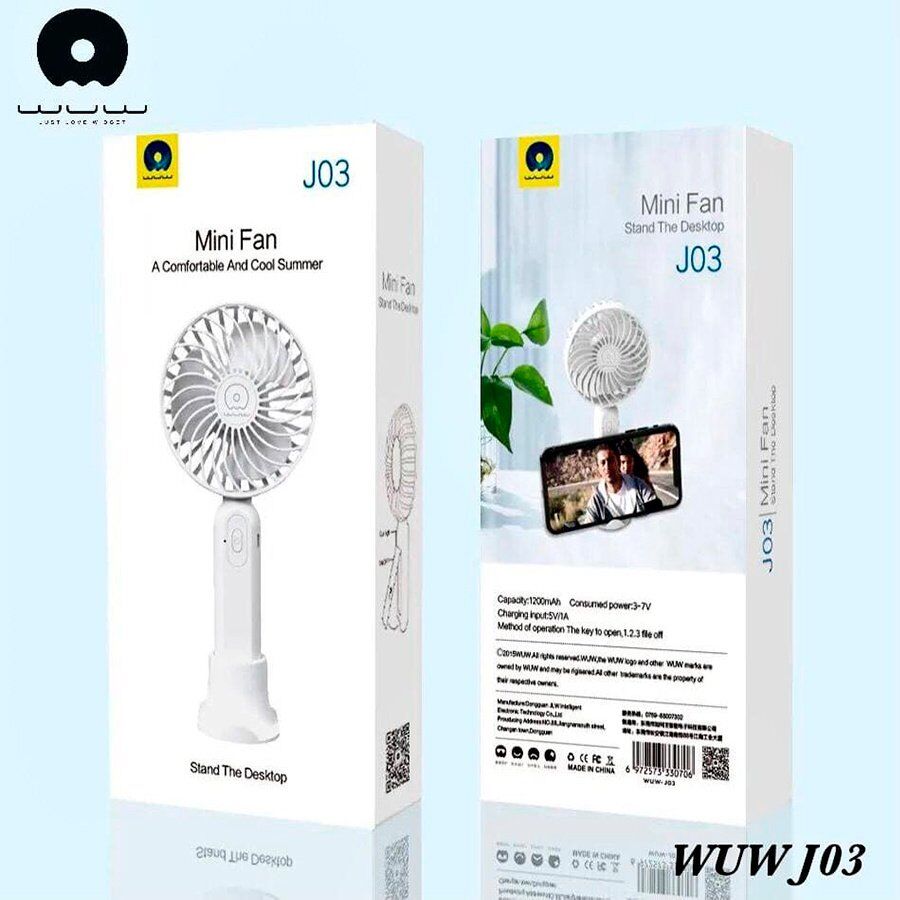 Вентилятор Mini WUW J03 із підставкою для телефону