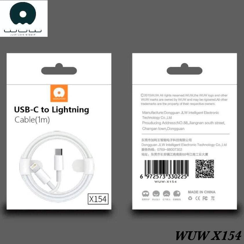 Кабель USB-C WUW X154 Type-C - Lightning PD 3A Кабель USB-C WUW X154 Type-C - Lightning PD 3A