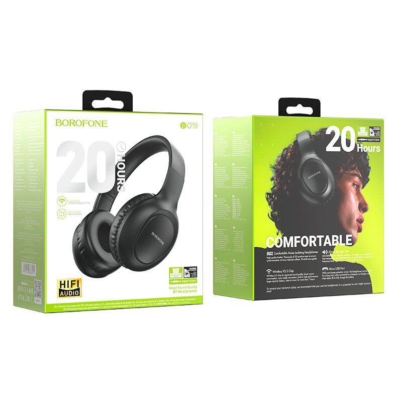 Бездротові повнорозмірні навушники BOROFONE BO19 Musique, чорний Бездротові повнорозмірні навушники BOROFONE BO19 Musique, чорний
