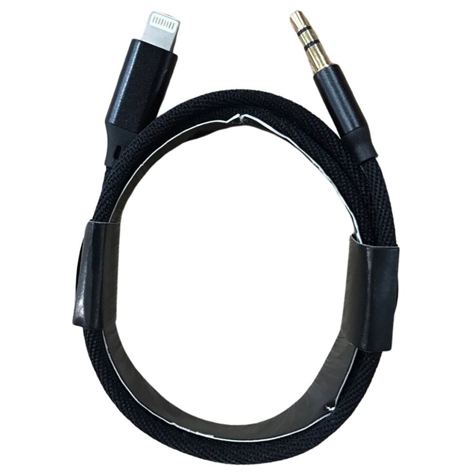 Кабель AUX Lightning to DC 3.5 mm 1m тканина